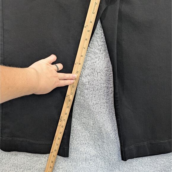 Lark + Grey Cropped Pull-On Black Cropped Wide Leg Pants Size 18 Stretch Cargo - Picture 7 of 13